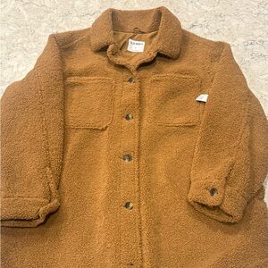Old Navy Brown Sherpa Shacket Jacket Size XL